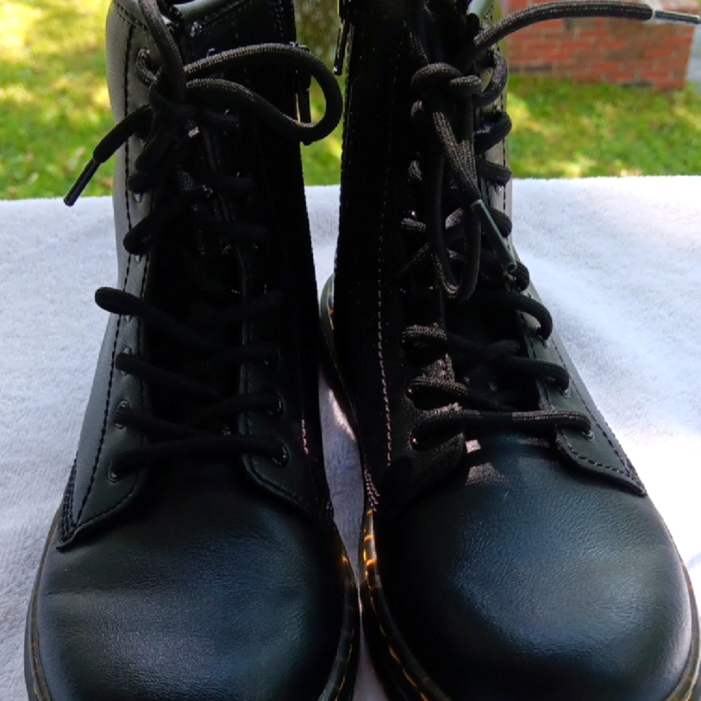 Dr. Martens Black Leather Combat Boots